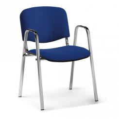 Hygienischer Wartezimmerstuhl mit Armlehnen dunkelblau