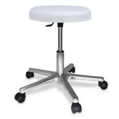 Rollhocker mit poliertem Alu-Fußkreuz Polster 70 mm 