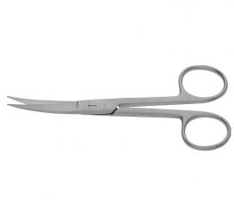Chirurgische Schere gebogen spitz / spitz 11,5 cm