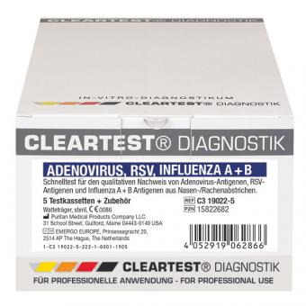 Adenovirus / RSV / Influenza A + B Kombitest von CLEARTEST 10 Stück