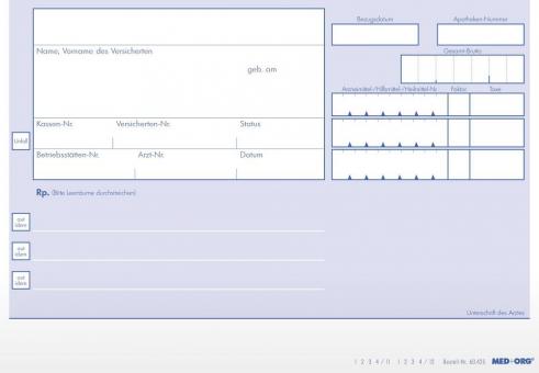 Privatrezept DIN A6 quer blau von MED+ORG (500 Stck) 