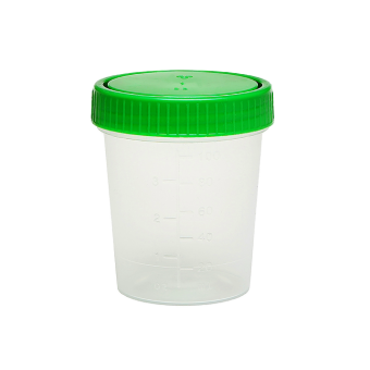 Urinbecher 125 ml mit grünem Schraubdeckel (500 Stck) 